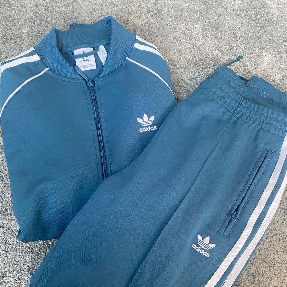 Blue adidas tracksuit